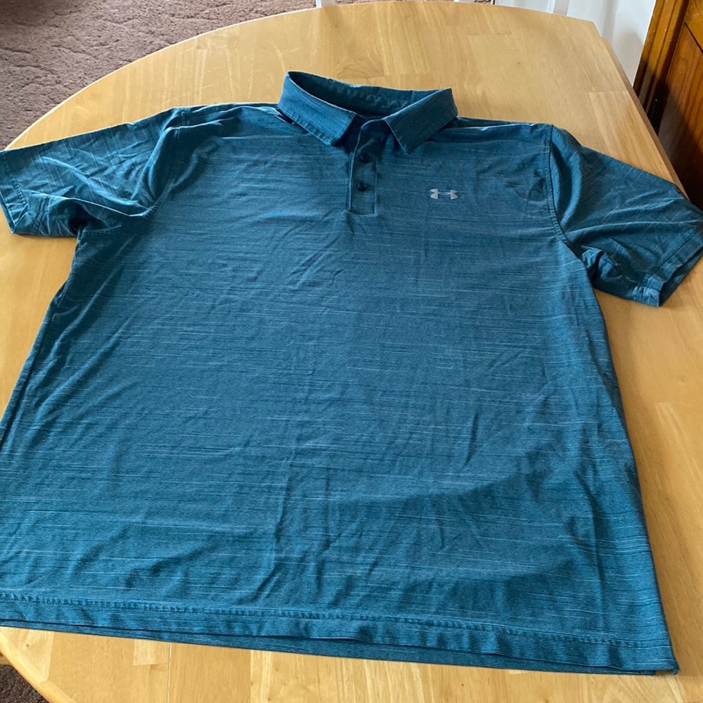 Under Armour Teal Striped Polo Shirt